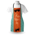 thumbnail image 4 of Fathers Day Apron, Retro Composition with Mustache and Bowtie Happy Celebration, Unisex Kitchen Bib with Adjustable Neck for Cooking Gardening, Adult Size, Dark Orange Seafoam, by Ambesonne, 4 of 4