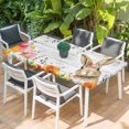 thumbnail image 2 of Bunny Easter Table Cloths for 3 Foot Rectangle Tables, Eucalyptus Spring Floral Farmhouse Wooden Patio Waterproof Elastic Fitted Tablecloths, Washable Rectangular Table Cover for Camping, 2 of 8