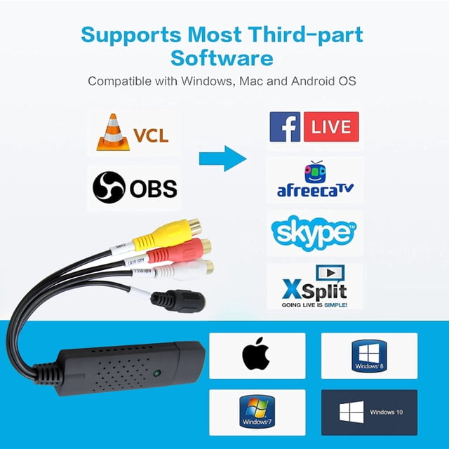 Maytalsory ABS Video Capture Adapter Card Portable And Wide Application Professional Audio Video Adapter USB