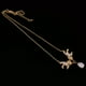 thumbnail image 5 of Collar de unicornio jinwen Lágrima Diamante de Imitación Oro, 5 of 8