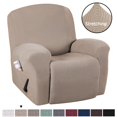 thumbnail image 1 of H.VERSAILTEX 1-Piece Jacquard Spandex Recliner Stretch Slipcover, Sand, 1 of 7