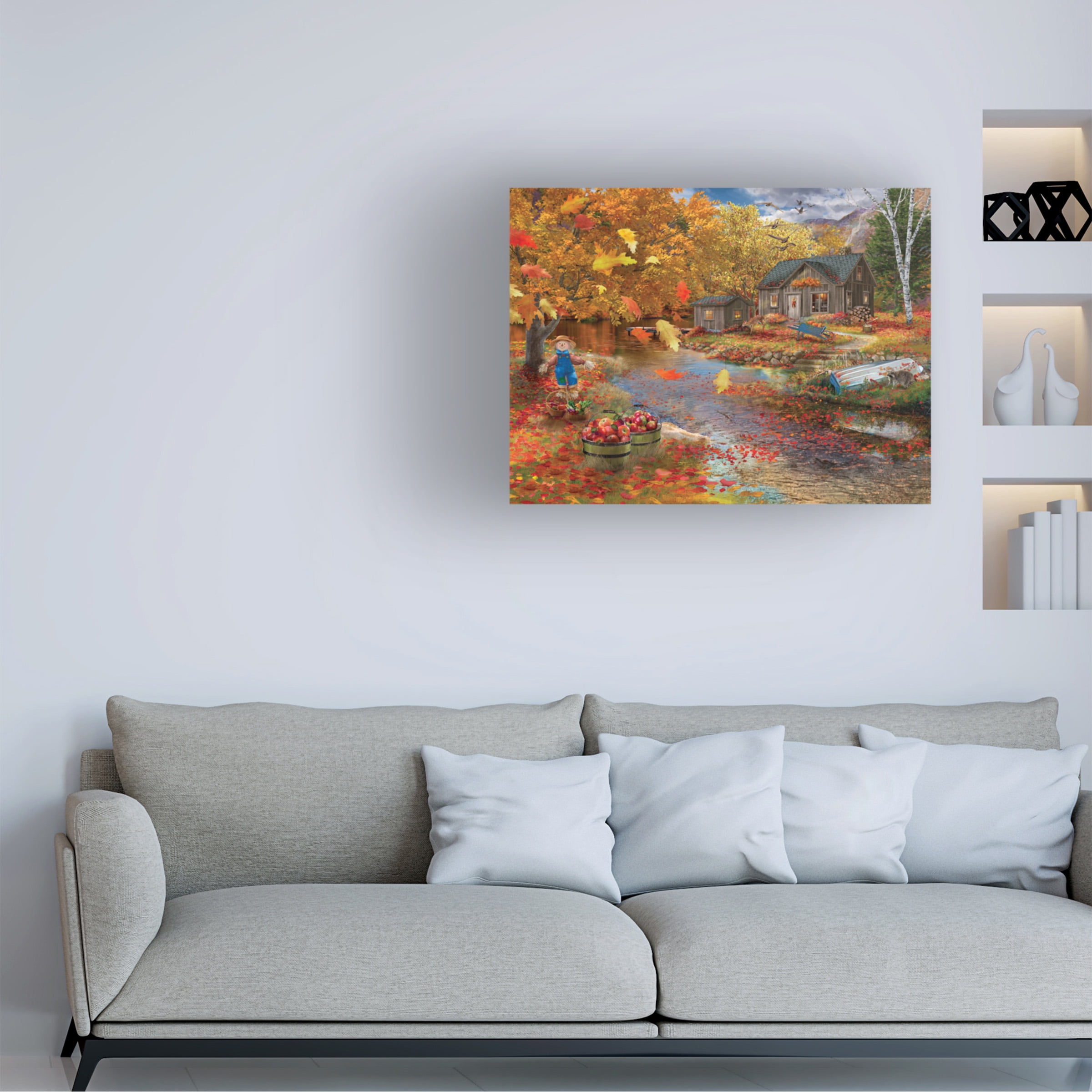 Bigelow Illustrations 'Autumn Cabin' Canvas Art