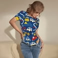 thumbnail image 5 of Easygdp Animals Rescue Team Women'S Waist-Cinching Short-Sleeved Onesie, Olastic Onesiet,Snaps At Bottom,Easy To Put On And Take Off - Large, 5 of 9