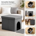 thumbnail image 4 of DOMIPET Cat Litter Box Enclosure Furniture, Hidden Litter Box with Cat Bed, Waterproof Odor Control Litter Box Cover, Dog Proof Foldable Storage Bench, Easy Assembly, 4 of 9
