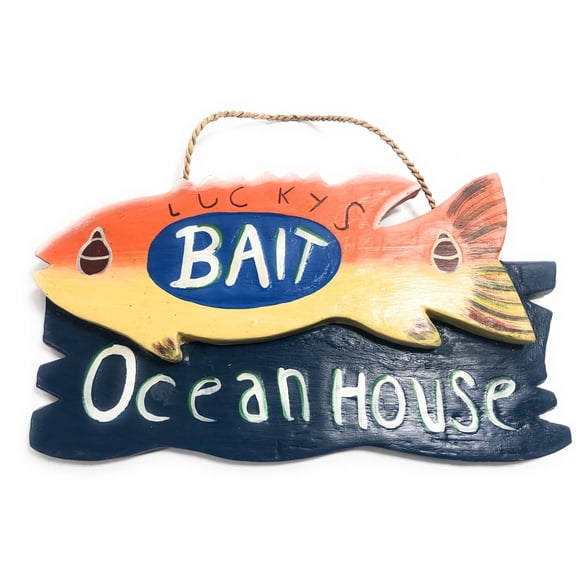 Lucky's Bait, Ocean House Sign 16" - Lake Cabin Decor | #dpt520938
