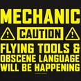 thumbnail image 3 of CafePress - Caution Mechanic T Shirt - Men's Classic Graphic Cotton T-Shirt, 3 of 4