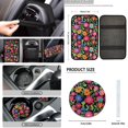 thumbnail image 4 of FKELYI Car Seat Covers with Steering Wheel Cover Hippie Flower Print Auto Center Console Pad Seat Belt Pads Head Rest Covers Gear Shift Cover Hanbrake Cover for Most Vehicle, 16 Pcs, 4 of 6