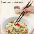 thumbnail image 4 of 1 Pair of Japanese Style Sakura Pattern Reusable Durable Wooden Chopsticks (Red), 4 of 5