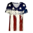 thumbnail image 5 of Xihbxyly Womens Plus Size Tops Summer Short Sleeve T-Shirt Casual Loose V Neck Tee Shirts July 4 Shirts for Women Independence Day Tops, 5 of 5
