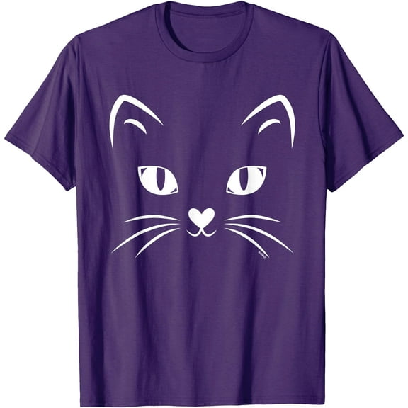 Minimalist Cat Face Halloween Unisex T-Shirt for Men Women Kids Toddler
