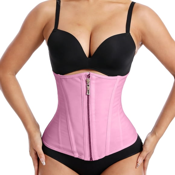 High Compression Waist Trainer with Zipper and Hook Closure for Workout Yoga and Shaping in Athleisure Style Breathable Support and Firm Control for Everyday Use
