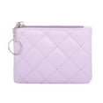 thumbnail image 1 of Ediodpoh Women's Mini Zip Purse Quilted Embroidery Small Wallet For Cards Compact And Stylish Purple, 1 of 4