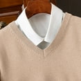 thumbnail image 5 of HAiming Men's Dress Sweater Long Sleeve V Neck Slim Fitted Strenchy Casual Solid Color Pullover Tops, 5 of 7