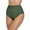 Green, variant on Womens High Waisted Bikini Bottom Ruched Side Swimsuits Bottoms Solid Tankini Briefs
