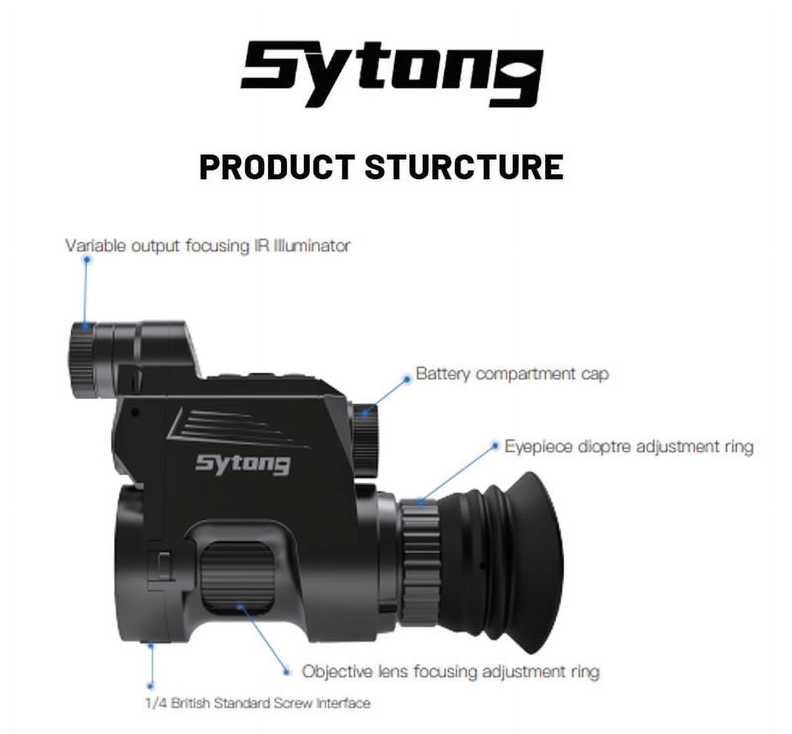 Sytong HT-66 Digital Night Vision Rifle Scope Withstand 6000 J Mount on Aiming Riflescope App WIFI Live Image Night Vision Scope