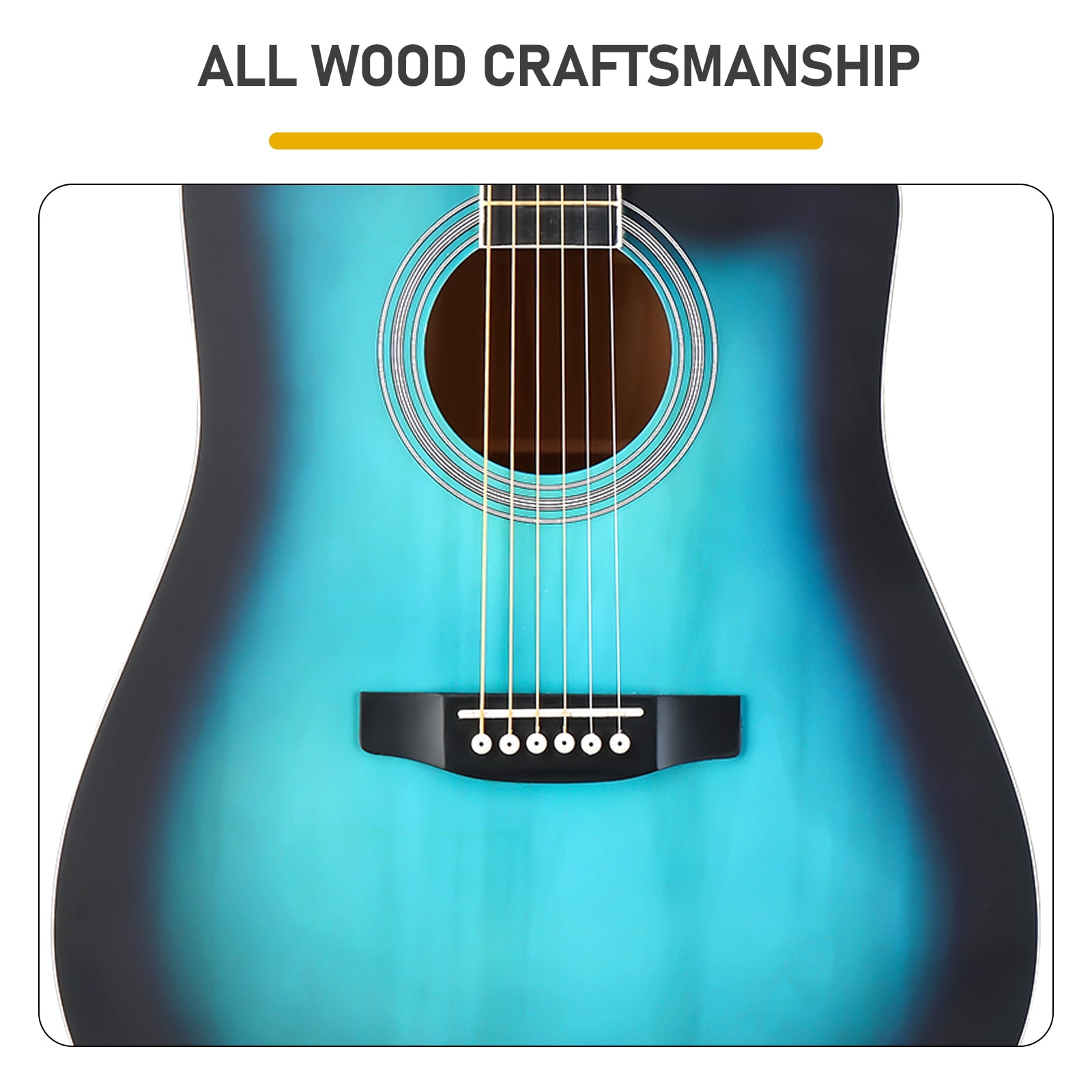 Full-Size Dreadnought Cutaway Acoustic Guitar, Basswood Body, Steel Strings, Beginner-Friendly Setup, Includes Gig Bag, Strap, Picks, and Spare Strings