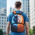 thumbnail image 6 of POLERO Wolf Pattern Large Capacity Backpack for School Sport, Multi-Pocket Adjustable Shoulder Strap Polyester Schoolbags, 6 of 10