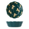 thumbnail image 1 of Qeeadeea Small Round Baking Dish Set Of 2, Colorful Ceramic Pie Pan, Round Ceramic Pie Plate-green-unicorn, 1 of 7