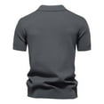 thumbnail image 6 of Mens Polo Shirts Solid Color Short Sleeve Casual Lapel Trendy Comfortable Tops Summer Lightweight T Shirts for Men Navy M, 6 of 7