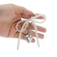thumbnail image 4 of Unique Bargains 1 Pc Handbag Charms Keychains Faux Pearl Heart Bag Accessories White Silver Tone, 4 of 5