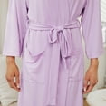 thumbnail image 2 of LYCY Womens Robes, Lightweight Short Bathrobe 3/4 Sleeves Lace Soft Sleepwear Ladies Loungewear, (Lavender, Medium), 2 of 6