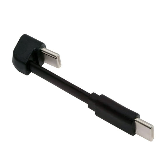 JSER Ultra Slim Flat USB-C Type-C Male to Female Extension Power USB2.0 Data Cable Opposite U Shape Back Angled 65W Fast Charge for Laptop Tablet Phone