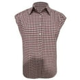 thumbnail image 5 of Wdgfv Womens Button Down Shirts Short Cap Sleeve Summer Cotton V Neck Collared Stripes Blouses Casual Plaid Tops, 5 of 5