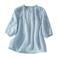 thumbnail image 3 of Chemise Ample Brodée pour Femmes, T-Shirt d'Été, Vêtements de Course, Manches Longues, Compression, 3 of 3