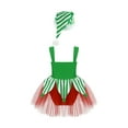 thumbnail image 2 of Yruioon Kids Christmas Elf Costume Girls Sequin Tutu Skirt Ballet Dance Leotard Figure Skating Dress Green 10, 2 of 7