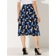 thumbnail image 4 of INSPIRE CHIC Falda midi de una línea con estampado floral para mujer Faldas vintage de gasa de verano Azul oscuro M, 4 of 5