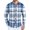 Royal Blue02, variant on Dwelliawo Men's Shirt Plaid Button Down Shirt Long Sleeve Flannel Shirts Vintage Oversized Shirt Fall Top with Pocket White M