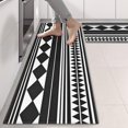 thumbnail image 2 of Kitchen Rugs Sets Of 2,Black White Ethnic Pattern Anti Fatigue Kitchen Mat Rugs Non Slip Washable,Decorative Kitchen Floor Mats for Kitchen,Sink,Laundry,17"X47", 2 of 5
