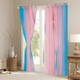 thumbnail image 3 of Gradient Pink and Blue Blackout Curtains Ombre Curtains & Drapes,Spiral Silver Print Wave Striped Pattern 2 Panels 42"Wx63"L Curtains,Abstract Art Room Decor Aesthetic, 3 of 6