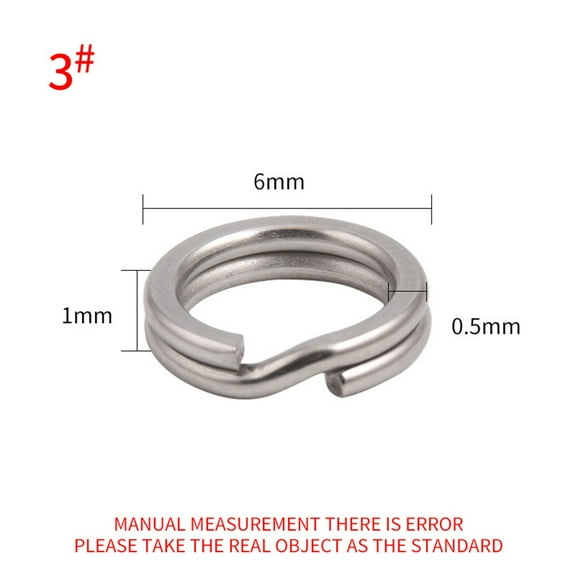 Stainless Steel Fishing Split Rings Double Loop Connector Snap Lure Accessories 4.5-16.5mm 50pcs