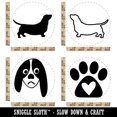 thumbnail image 2 of Basset Hound Dog Face Profile Paw Print Heart Love Rubber Stamp Set for Scrapbooking Crafting Stamping - Large 1-1/4 Inch, 2 of 7