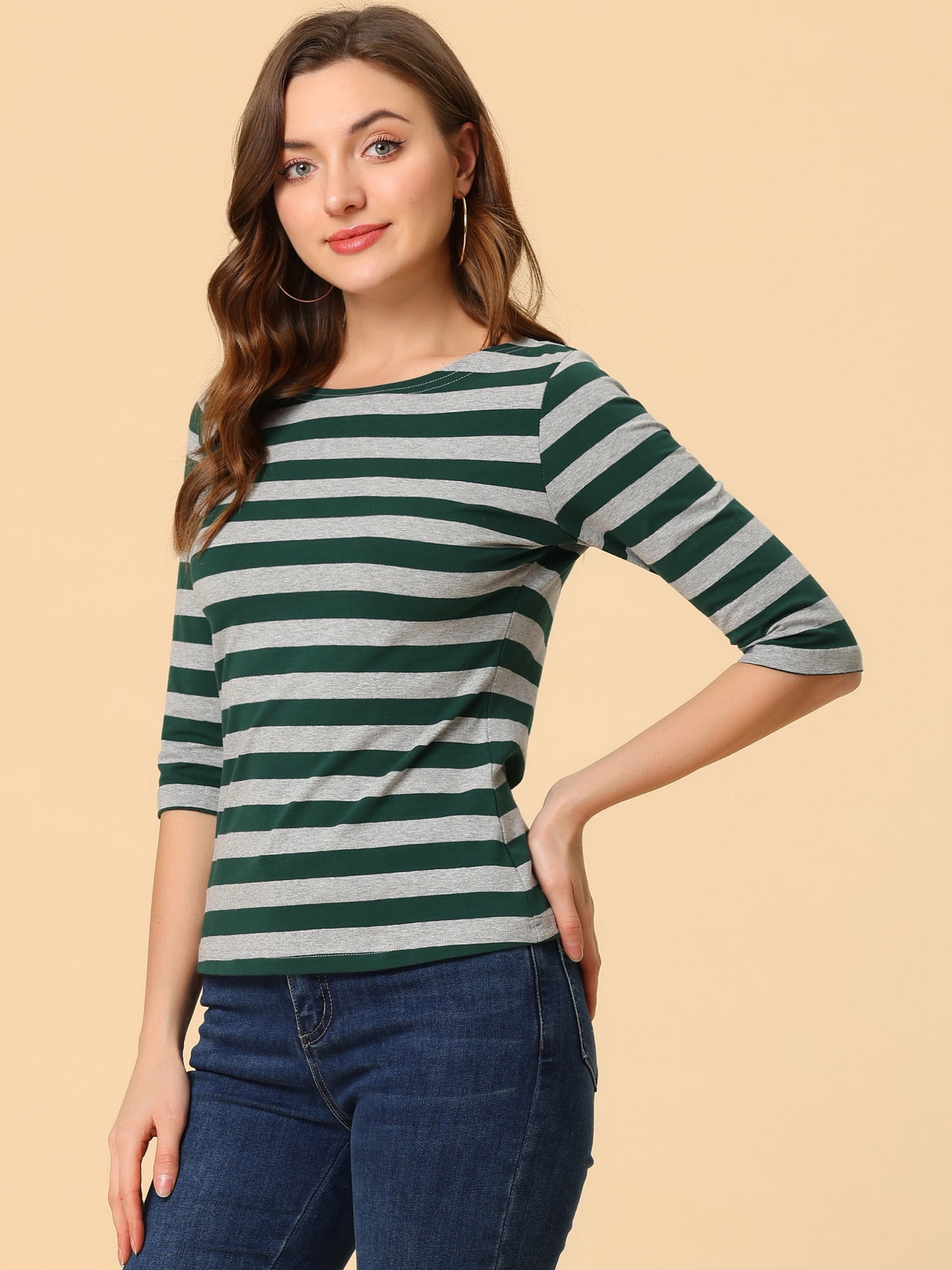 DARING DIVA Women's Halloween Costume Boat Neck Top T-Shirts M Green Gray