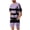 Purple, variant on Men's Big and Tall Mesh 2 Piece Outfits Striped Print Short Sleeve Tracksuit Track Shorts Set Black
