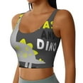 thumbnail image 2 of Fotbe Cute Dinosaur Pattern Womens' Sports Bra Longline Wirefree Padded with Medium Support Sports Moisture-Wicking Workou Vest,Tank Top-XX-Large, 2 of 7
