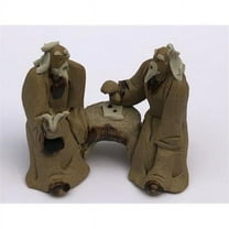 Bonsai Boy of New York e3512 2 in. Two Mud Men Sitting on a Bench Reading Book Ceramic Figurine