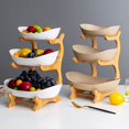 thumbnail image 2 of 3 Tier Ceramic Fruit Basket Holder Bowl Stand Storage Stand Dining Kitchen Decor White, 2 of 9