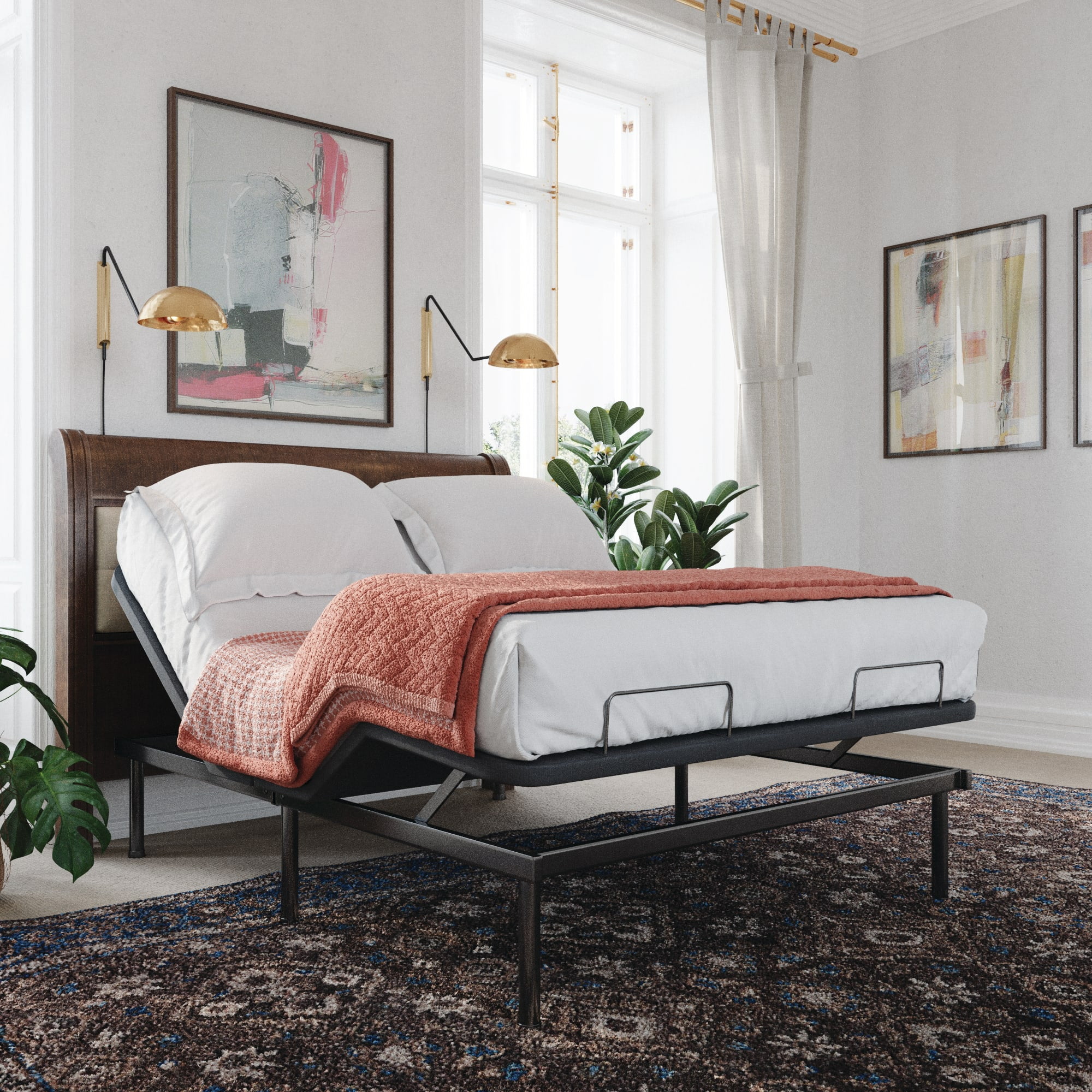 Modern Sleep Adjustable Comfort, Flat Bottom Bed Frame Full