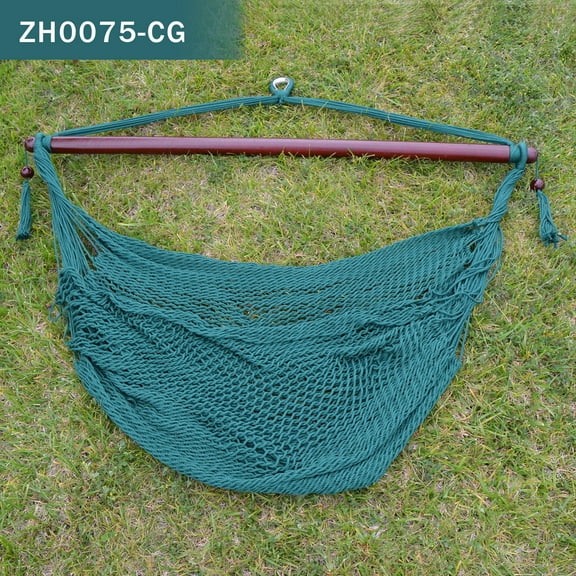 SUNNYOUTDOOR 48'' Hanging Hammock Swing Outdoor Hammock Chair Swing Hanging Caribbean Polyester Hammock Chair (Green)