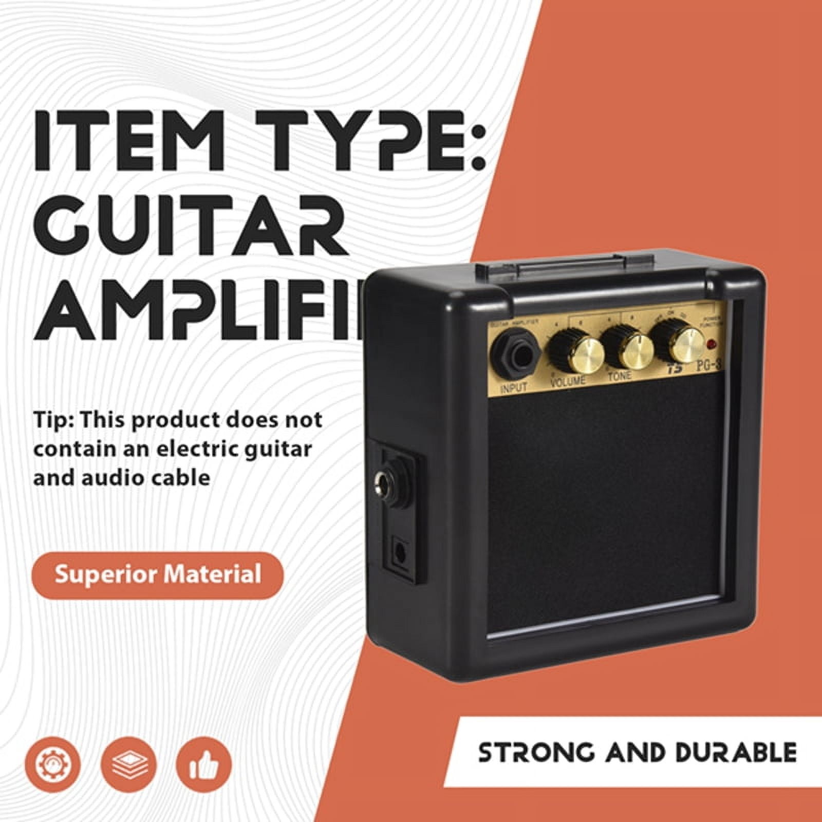 Portable Mini Guitar Bass Amplifier Guitarra AMP 5W Speaker Clip-On Guitar Parts Accessories for Acoustic Electric Guitar PG-3