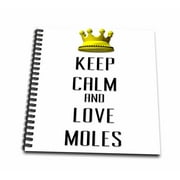 3dRose Gold Crown Keep Calm And Love Moles - Mini Notepad, 4 by 4-inch