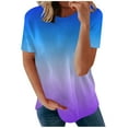 thumbnail image 2 of Tbopshirt Fashion Women Summer Loose Print Round-Neck T-Shirt Short Sleeve Casual Blouse, 2 of 5