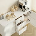 thumbnail image 4 of HLR Modern Credenzas & Sideboards with 2 Doors and 3 Drawers for Living Room, Bedroom, White, 4 of 7