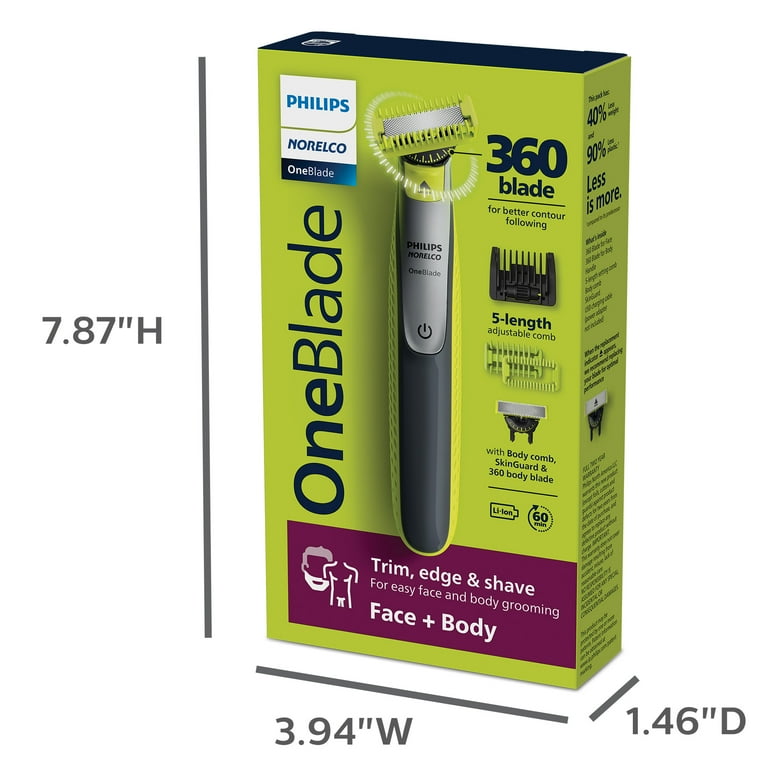 Philips Norelco Oneblade 360 Face+Body Groomer, 5-In-1 Men's