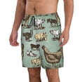 thumbnail image 2 of Balery Vintage Farm Animals Traje de Baño Estilo Hawaiano para Hombre, Shorts de Secado Rápido con Bolsillos-Medium, 2 of 6