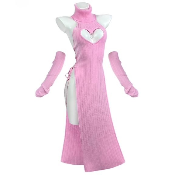 KORURACLUB Sexy Dress Cheongsam Costume premium sweater cosplay lingerie High Slit Long Dress