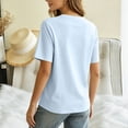 thumbnail image 5 of hotojiny Womens Summer Tops Solid Short Sleeve Casual T-Shirts Crew Neck Basic Tee Classic Fit Plain Tshirt for Every Day, 5 of 6